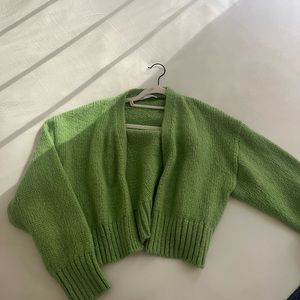 ZARA Cropped green cardigan